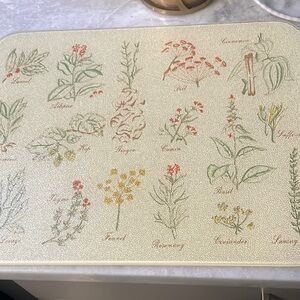 Vintage Glass Herb Pattern Cutting Board